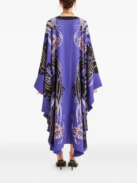 Rochie La Doublej cu model floral violet