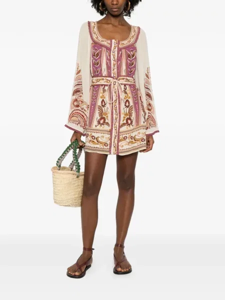 Rochie mini Farm Rio cu model floral de costum