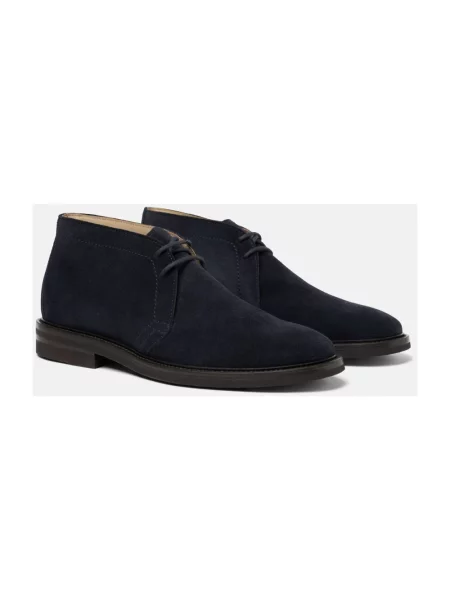 Buty do kostki Scarosso zamszowe niebieskie
