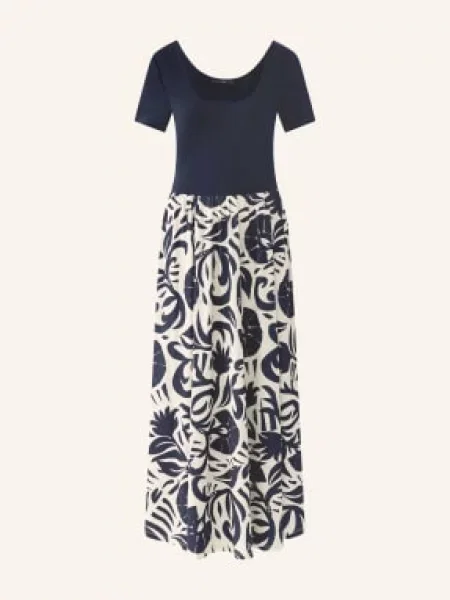Oui Šaty tmavě / krémová modrá
