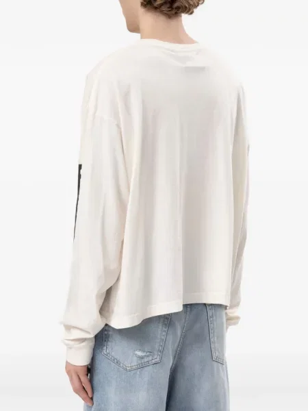 Lung tricou Marking Distance cu imagine alb
