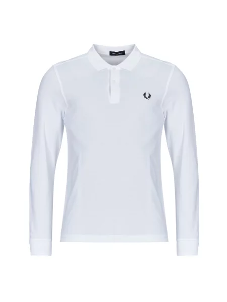 Majica z dolgimi rokavi Fred Perry z dolgimi rokavi bela