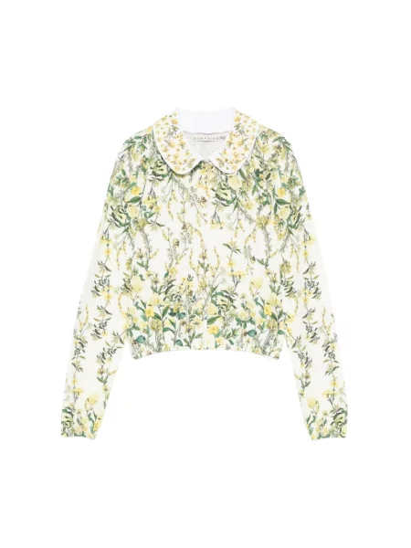 Jedwabna koszula Alice + Olivia biała