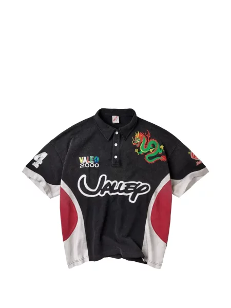 Tricou polo Vale cu autograf negru
