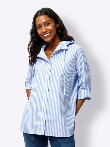 Heine Bluză azuriu alb