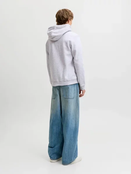 JACK & JONES Mikina JJAERO svetlosivá / červená čierna