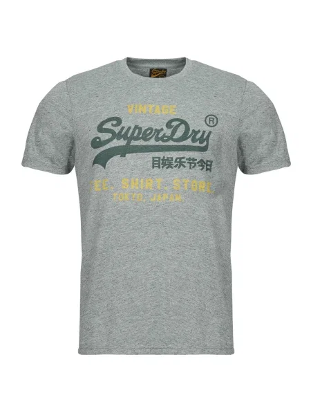 Klasszikus póló Superdry autogrammal szürke