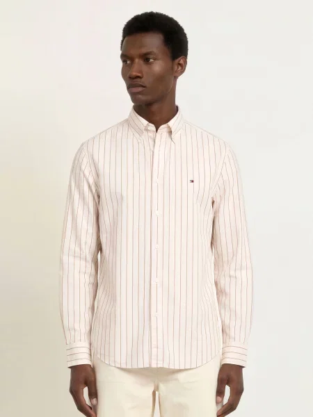 Tommy Hilfiger Košile Regular Fit krémová hnědá