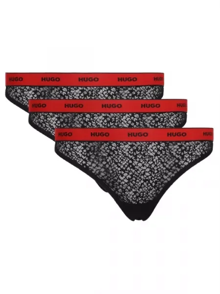 Chiloți Hugo Bodywear din dantelă negru
