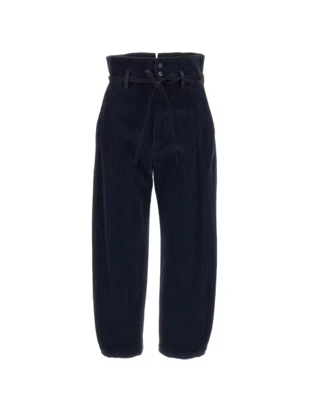 Cu centură pantaloni Barena de catifea cord albastru