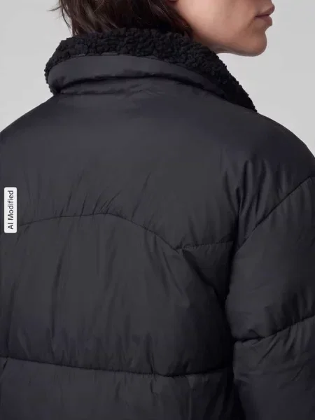Kurtka pikowana z kołnierzem z pluszu typu teddy Levi's granatowa