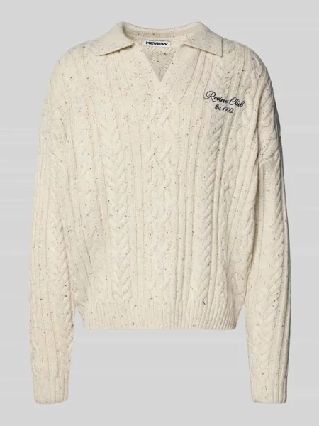 Sweter z dzianiny krój regular fit z dodatkiem wełny Review