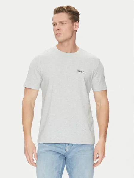 Тениска Guess с принт сиво