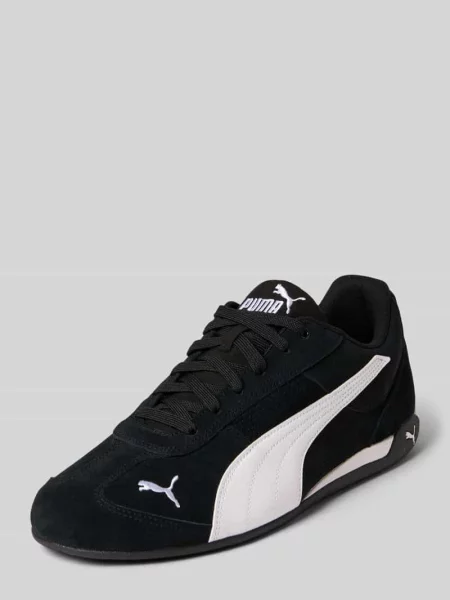 Sneakersy z mieszanki skóry z wyhaftowanym logo Puma czarne
