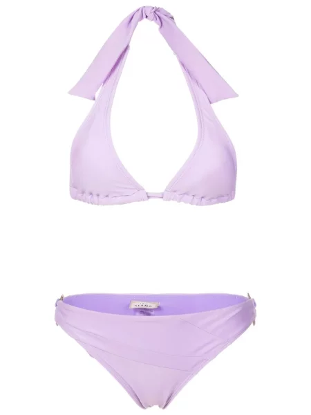 Bikini Amir Slama tricotate cu gât halter violet