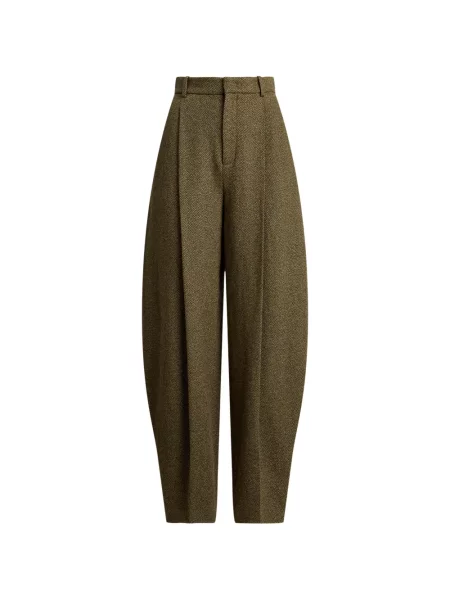Pantaloni Ralph Lauren Collection din țesătură twill verde