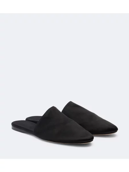 Papuci tip mules The Row din satin negru