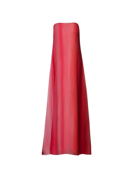 Rochie maxi Baobab din șifon fără bretele roșu