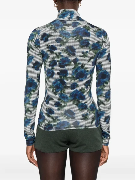 Top Coperni cu model floral cu imagine albastru