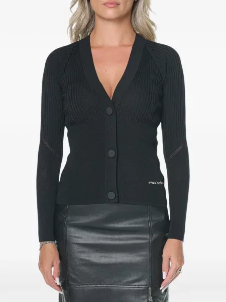 Cardigan Armani Exchange tricotate cu decolteu în V negru