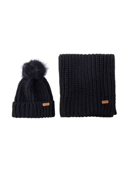 Barbour czapka i szalik czarny