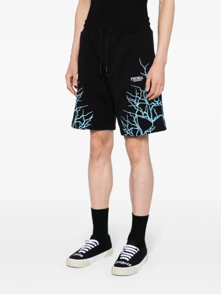 Pantaloni scurți Phobia cu broderie negru