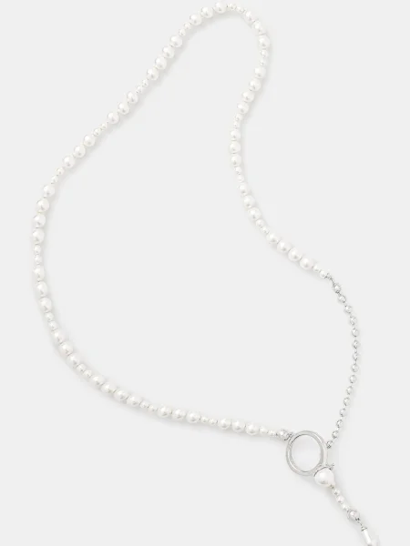 Stříbrný náhrdelník AMBUSH Pearl Strand Necklace bílý