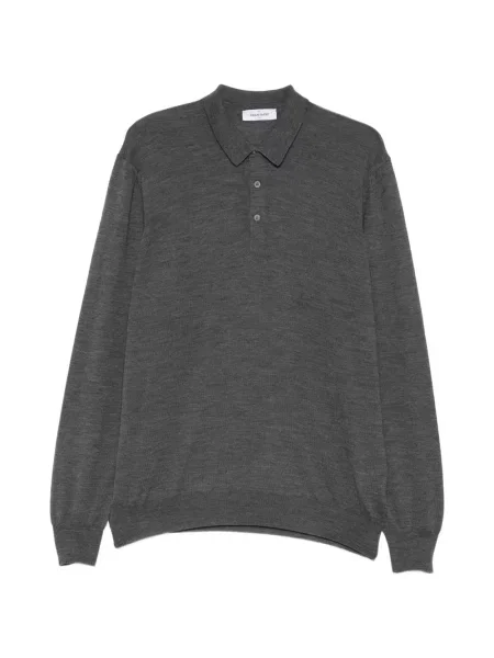 Lung tricou polo Gran Sasso gri