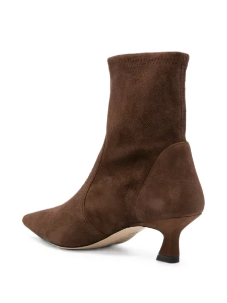 Cizme scurte Stuart Weitzman din piele de căprioară maro