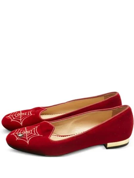 Balerini Charlotte Olympia de catifea roșu