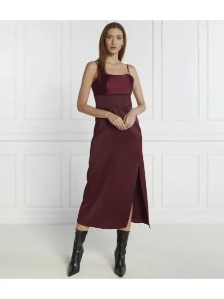 GUESS Rochie SARA STRAPS bordo