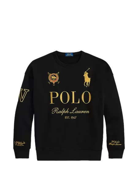 Tricou polo Polo Ralph Lauren cu dungi cu autograf negru