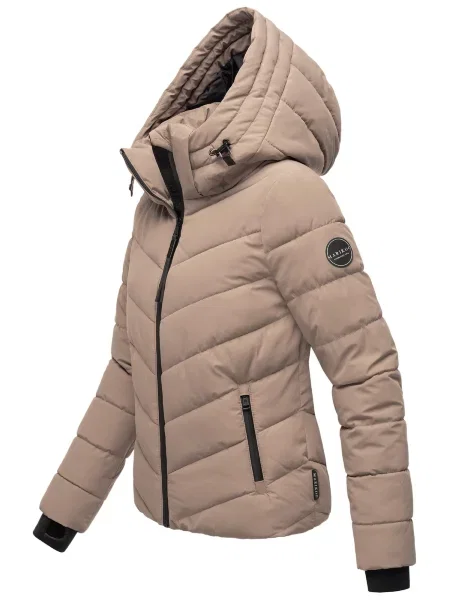MARIKOO Geacă de iarnă gri taupe / negru alb