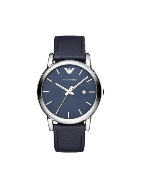 Zegarek Emporio Armani skórzany klasyczny szary