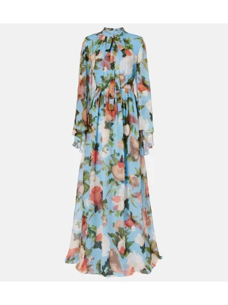 Rochie Erdem de mătase cu model floral