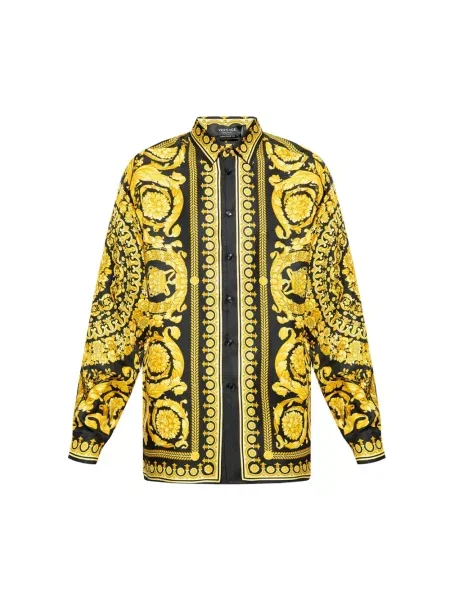 Jedwabna koszula Versace żółta
