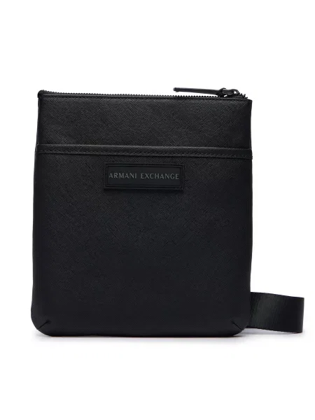 Armani Exchange kabelka pánska z imitácie kože čierna