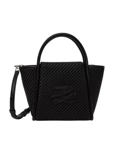 Karl Lagerfeld torebka crossbody pleciona K/AUTOGRAPH czarna