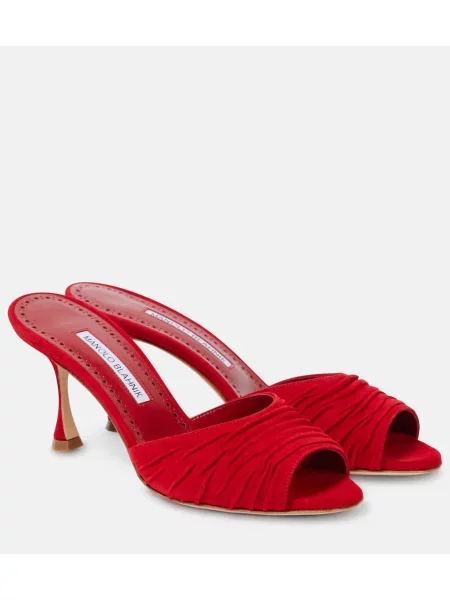 Salonarji Manolo Blahnik iz semiša rdeča