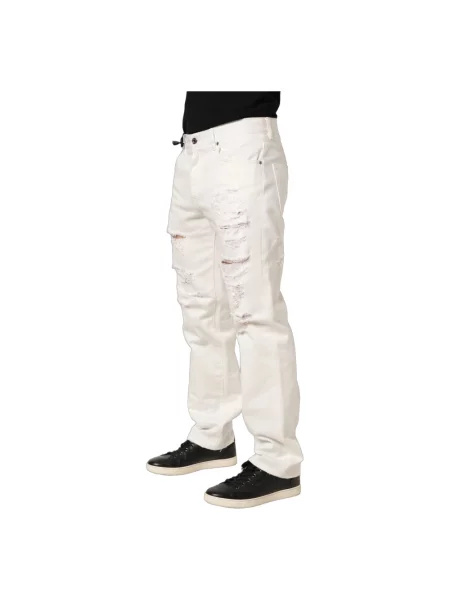 Jeansy straight leg Dolce And Gabbana białe