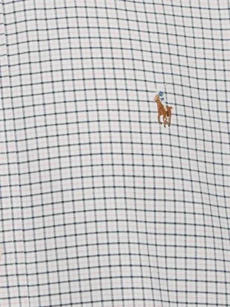 Koszula Polo Ralph Lauren koronkowa w kratkę z okrągłym dekoltem biała