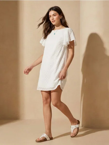 Мінісукня з вишитим візерунком білий