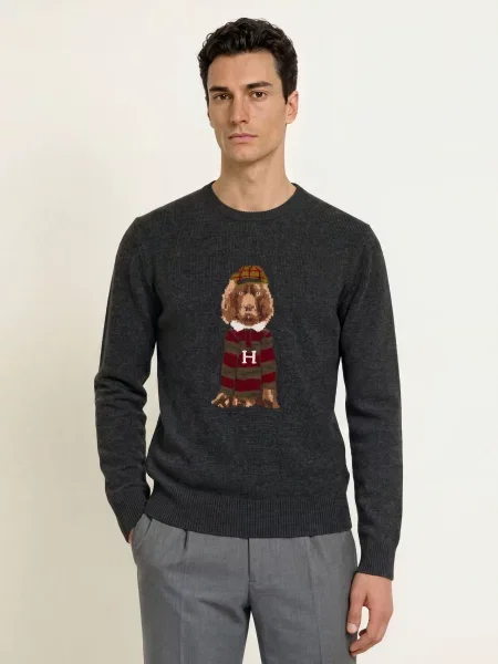Hackett London Sweter Heritage Harry grau