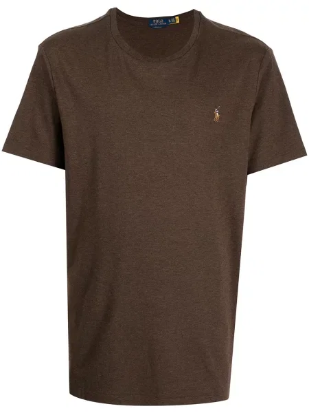 Tricou Polo Ralph Lauren cu dungi clasic cu broderie maro