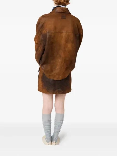 Geanta de piele Miu Miu maro