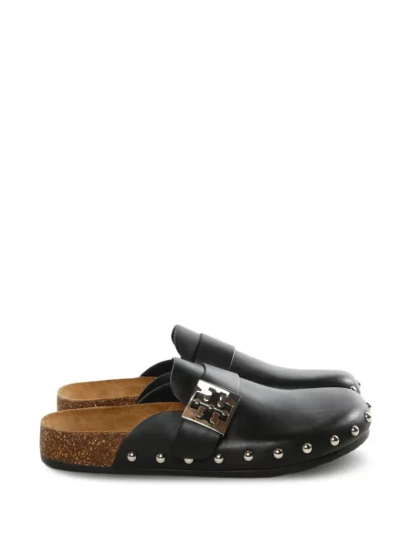 Papuci tip mules Tory Burch cu tepi negru