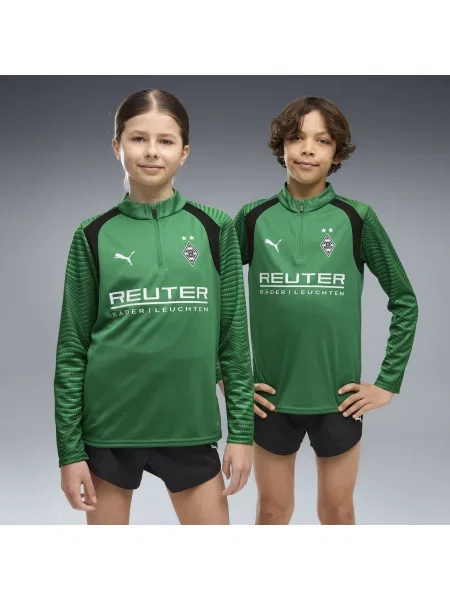 PUMA Młodzieżowa bluza treningowa Borussia Mönchengladbach z zamkiem pod szyją Akcesoria zielony