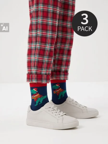 Sinsay ponožky s vánočním motivem 3 pack vícebarevná