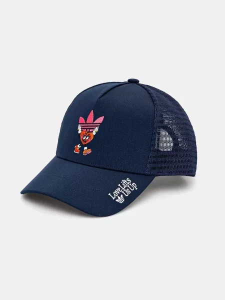 Шапка с козирка adidas Originals Nelson с изчистен дизайн тъмносиньо