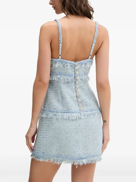 Rochie mini Bardot cu paiete albastru